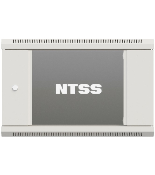 Шкаф коммутационный NTSS Премиум (NTSS-W18U6045GS-2) настенный 18U 600x450мм пер.дв.стекл 60кг серый IP20 сталь