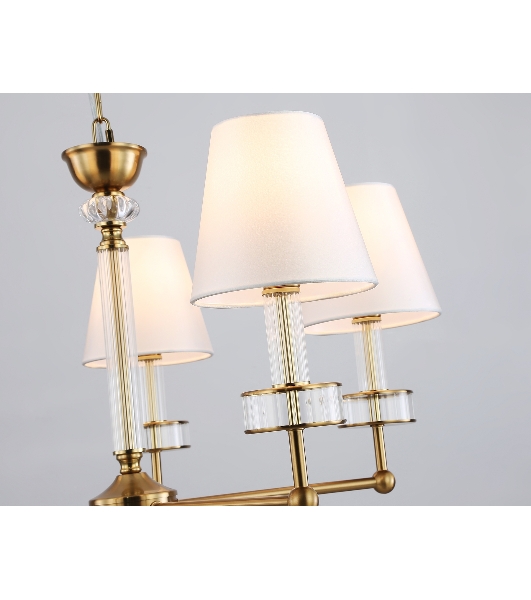 Люстра Ambrella light LH71021/5 BS/WH латунь/белый E14*5 max 40W D670*1130