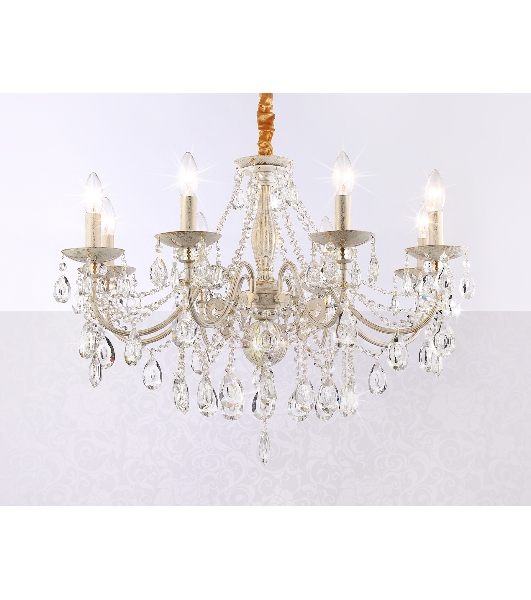 Светильник Ambrella light TR4945/8 WH/GD/CL белый/золото/прозрачный E14/8 max 40W D715*555