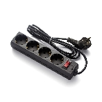 Удлинитель ExeGate EC-4-3B (EX279397RUS), черный, 3 м, евровилка с заземлением, 4 евророзетки с заземлением, 2200 Вт, фото 1