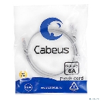 Шнур коммутационный Cabeus, cat.6a, неэкр., U/UTP, RJ45/RJ45, LSZH, AWG24, 1м, серый, фото 1
