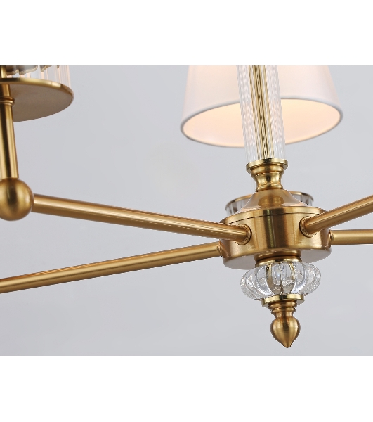 Люстра Ambrella light LH71021/5 BS/WH латунь/белый E14*5 max 40W D670*1130