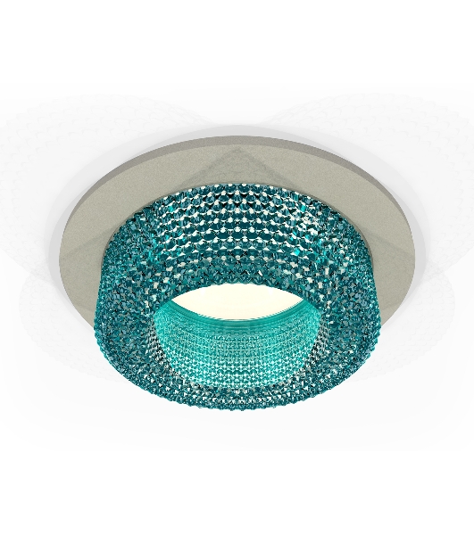 Комплект встраиваемого светильника Ambrella light XC7623023 SGR/BL серый песок/голубой MR16 GU5.3 (C7623, N7194)