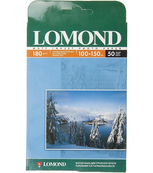 Фотобумага Lomond односторонняя матовая, 180г/м2,A6 (10X15)/50л. для струйной печати