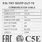 Кабель информационный Lanmaster TWT-5EUTP-OUT-TR кат.5е U/UTP не экранированный 4X2X24AWG PE внешний 305м черный, фото2