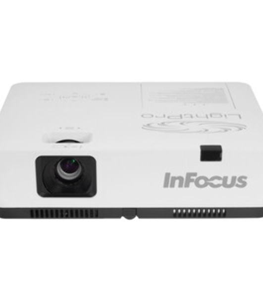 Проектор INFOCUS IN1034 3LCD, 4800 lm, XGA (1024x768), 50000:1, 1.481.78:1,3.5мм in,Composite video,Component,VGA IN х2, HDMI IN, Audio in(RCAх2), USB-A, USB B х2, VGA out, Audio 3.5мм out, лампа 20000ч.(ECO mode), RJ45,RS232, 1x16W, 31дБ, 3,3 кг