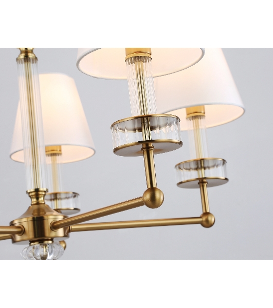 Люстра Ambrella light LH71021/5 BS/WH латунь/белый E14*5 max 40W D670*1130