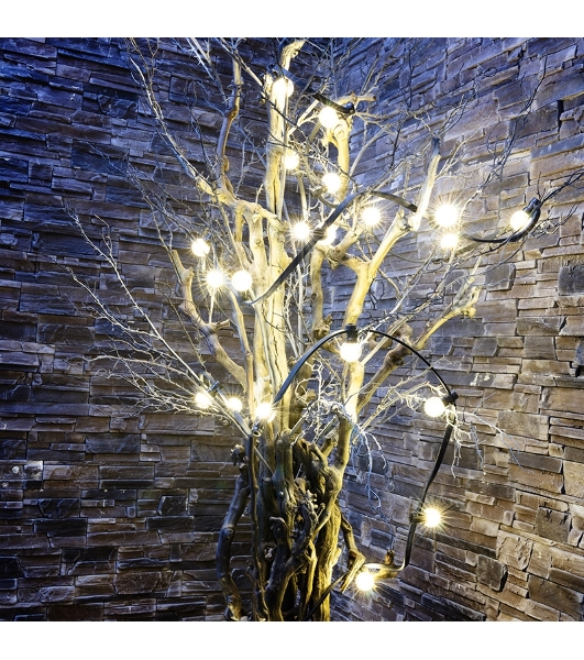 Гирлянда Neon-night LED Galaxy Bulb String 10м, черный каучук, 30 лампx6 LED теплый белый, влагостойкая IP65