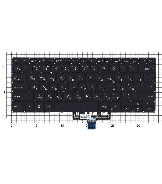 Клавиатура для ноутбука Asus ZenBook Flip 14 UX461FA черная с подсветкой