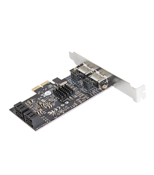 Контроллер ExeGate EXE-504 PCI-E 2.0, SATA3 RAID, 4 int+2 ext (OEM)