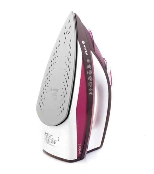 Утюг Vitek VT-1215 (PK) максимальная 2400 Вт.Подошва Ceramic Ultra Care.
