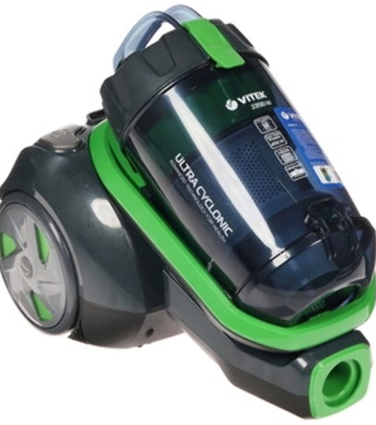 Пылесос Vitek VT-8130 черный/зеленый, 450/2200 Вт, уборка сухая, пылесборник контейнер 3,5 л