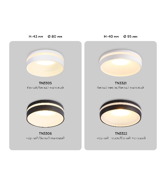 Светильник Ambrella light TN3305 WH/FR белый/белый матовый MR16 GU5.3 D80*43