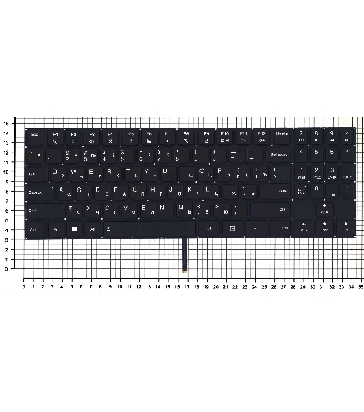 Клавиатура для ноутбука Lenovo Legion Y520 Y520-15IKB черная без рамки, белый подсветка