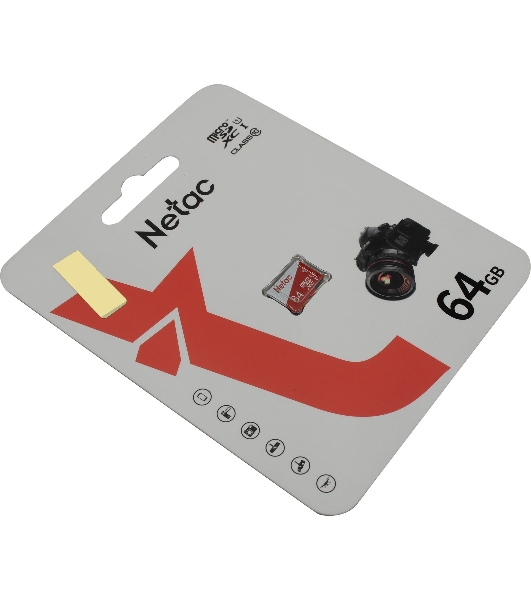 Флеш карта Netac P500 ECO 64Gb MicroSDXC U1/C10 up to 80Mb/s, retail pack card only