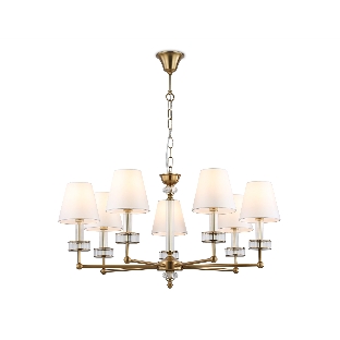 Люстра Ambrella light LH71023/7 BS/WH латунь/белый E14*7 max 40W D820*1130