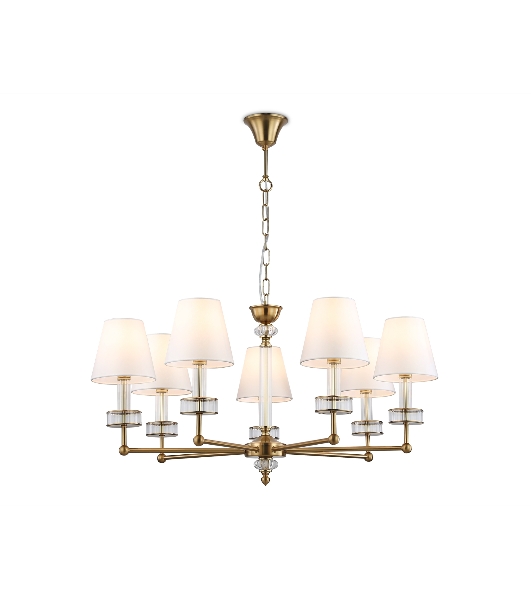 Люстра Ambrella light LH71023/7 BS/WH латунь/белый E14*7 max 40W D820*1130