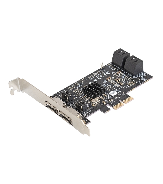 Контроллер ExeGate EXE-504 PCI-E 2.0, SATA3 RAID, 4 int+2 ext (OEM)
