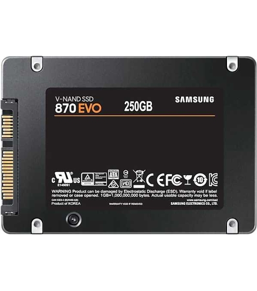 Накопитель SSD Samsung 870 EVO, 250Gb, SATA III, 2.5', R/W 560/530