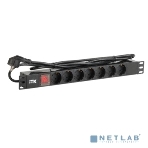 Блок розеток ITK PDU 7 розеток DIN49440 (нем. cтанд.) с LED выключателем, 1U, шнур 2м вилка DIN49441 (нем. станд.), профиль из ПВХ, черный, фото5