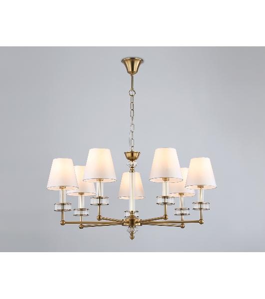 Люстра Ambrella light LH71023/7 BS/WH латунь/белый E14*7 max 40W D820*1130
