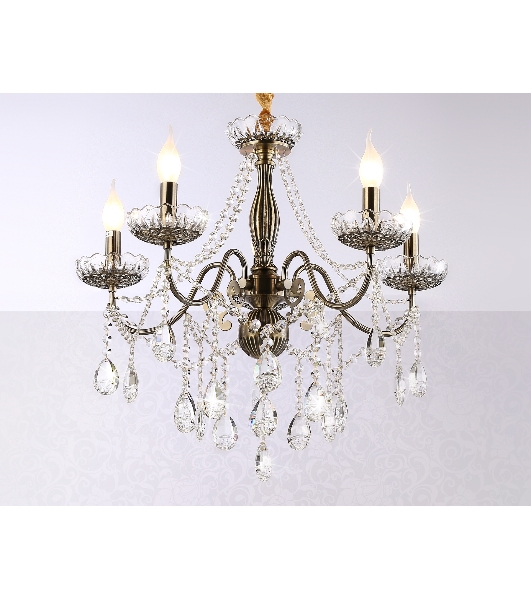 Светильник Ambrella light TR4949/5 SB/CL бронза/прозрачный E14/5 max 40W D620*585