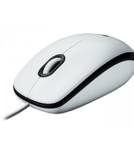 Мышь проводная Logitech B100 белый, 1000 dpi, USB, кнопки - 3
