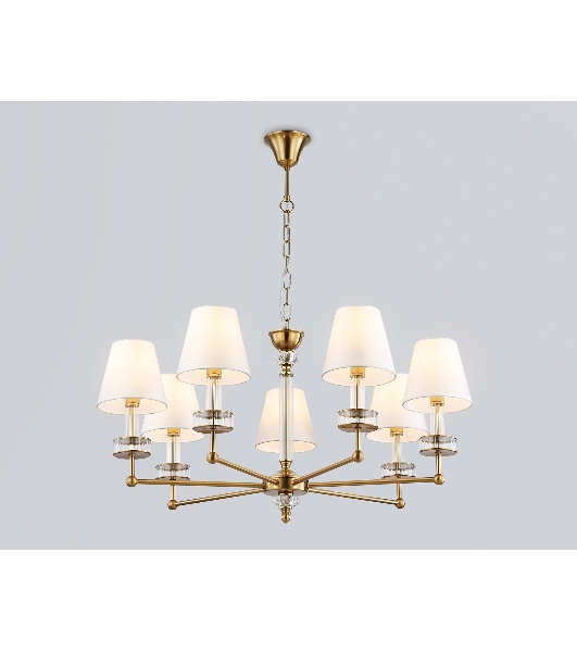 Люстра Ambrella light LH71023/7 BS/WH латунь/белый E14*7 max 40W D820*1130