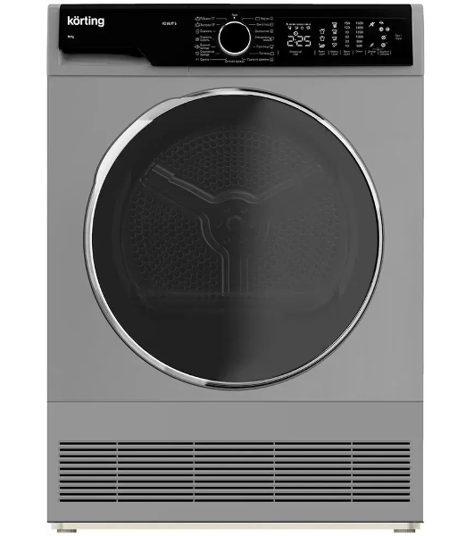 Сушильная машина Korting KD 60L97 S серебристый, 10 кг, сушка - конденсационная, программ - 15, 59.6 x 84.5 x 64 см