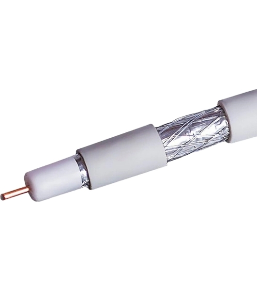 Кабель коаксиальный RG-6 CCS 1.02 (21проц.)/FPE/Al-Pet-Al Foil Unbonded/Al 64х0.12/PVC RW белый (уп.100м) Net.On 109L