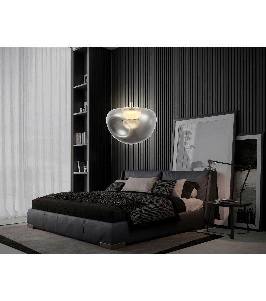 Подвесной светодиодный светильник Ambrella light LH12001 BK/GD/SM черный/золото/дымчатый 6W 3000K D180*145