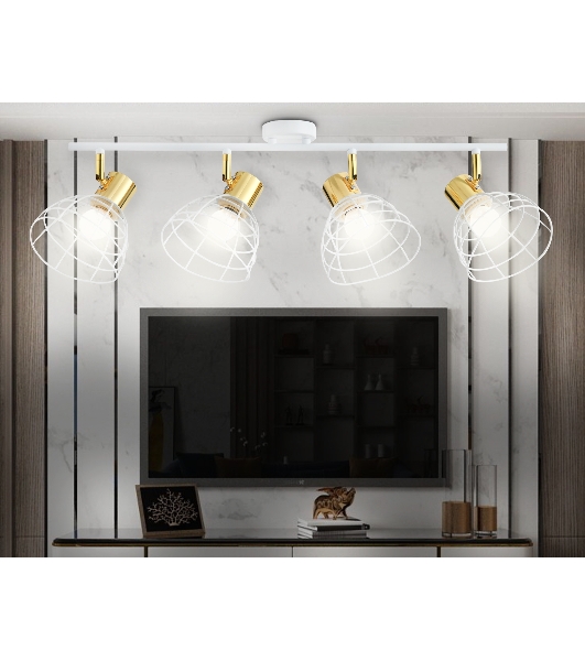 Светильник Ambrella light TR8603/4 WH/GD белый/золото E27*4 max 40W 465*154*230