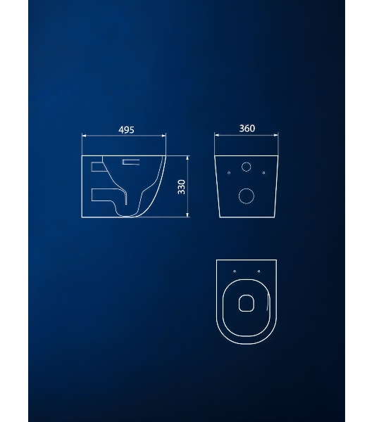 Комплект BAU 6 в 1: инсталляция BAU PRO, унитаз подвесной Rio Luxe 52*35, сиденье микролифт, кнопка смыва BAU Hotel для инсталляции, черный матовый