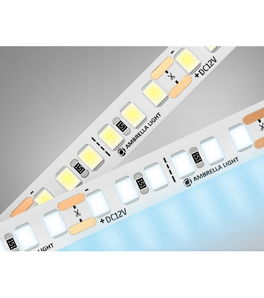 Светодиодная лента Ambrella light GS1313 2835 180Led/ 14.4W m/ 12V IP20 6500K/ 5000*10*1.2mm (2 конт.)