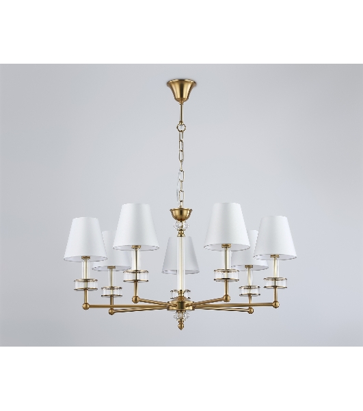 Люстра Ambrella light LH71023/7 BS/WH латунь/белый E14*7 max 40W D820*1130