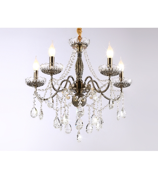 Светильник Ambrella light TR4949/5 SB/CL бронза/прозрачный E14/5 max 40W D620*585