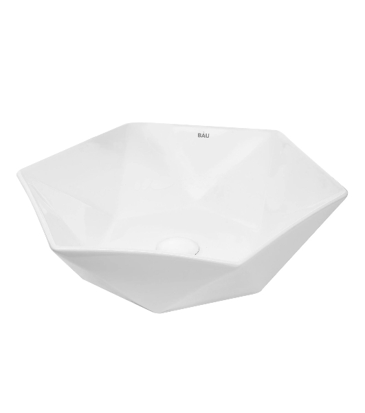 Раковина накладная на столешницу BAU Crystal 40х40, белая + выпуск клик-клак, белый