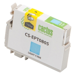 Картридж струйный Cactus CS-EPT0805 светло-голубой (11,4 мл) для Epson Stylus Photo P50/PX650/PX660/PX700/PX700W/PX710/PX710W/PX720/PX720WD/PX800/PX800FW/PX810/PX810FW/PX820/PX820FWD/R265/R285/R360/RX560/RX585/RX685
