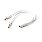 Кабель аудио Cablexpert CCAB-02-35F2M-0.2MB. 3.5 Jack 4pin(F)/2х 3.5 Jack(M) наушники и микрофон, черный, 0.2м, блистер, фото2