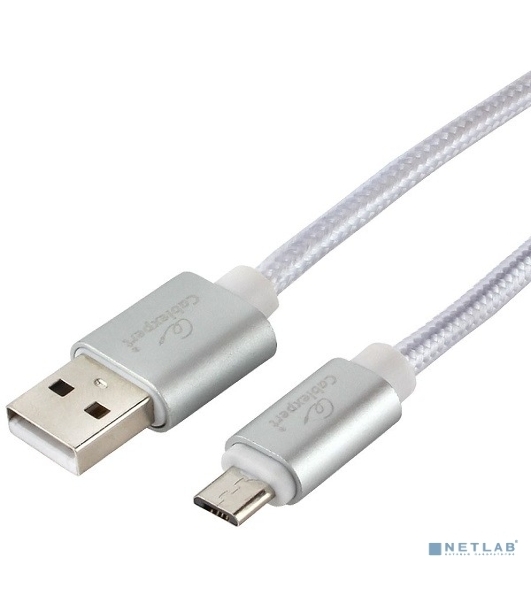 Кабель USB2.0 Cablexpert CC-U-mUSB02S-1.8M, AM/microB, серия Ultra, длина 1.8м, серебристый, блистер
