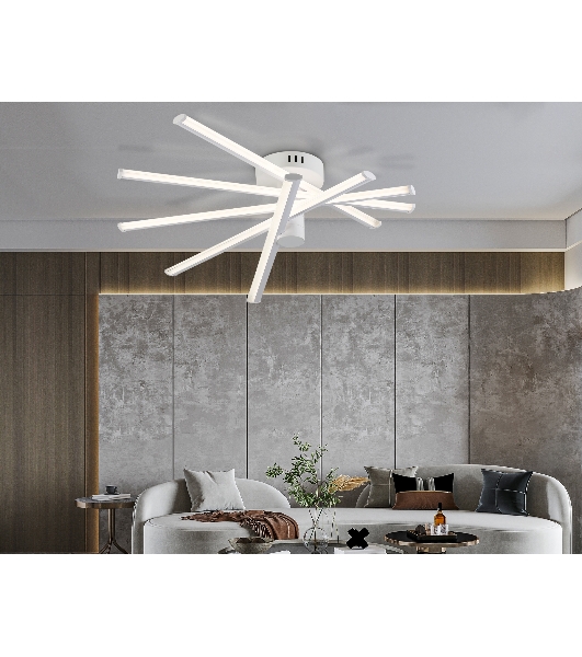 Потолочный светодиодный светильник Ambrella light FL6221 WH белый 70W 3000K-6400K 605*605*170 (ПДУ ИК)