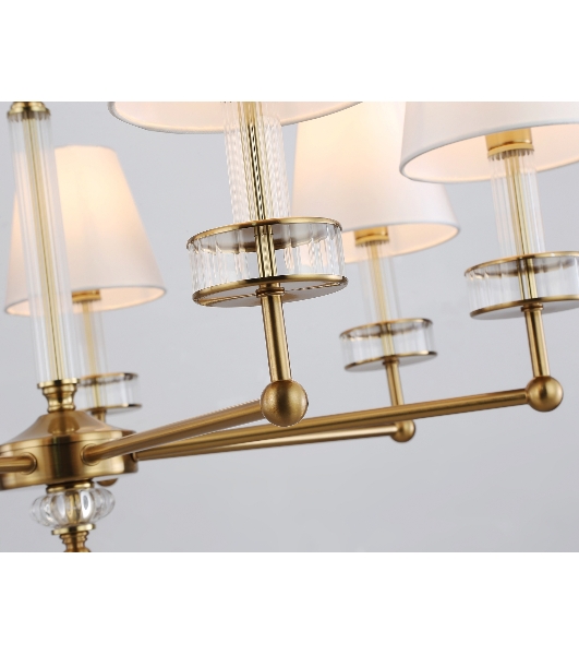 Люстра Ambrella light LH71023/7 BS/WH латунь/белый E14*7 max 40W D820*1130
