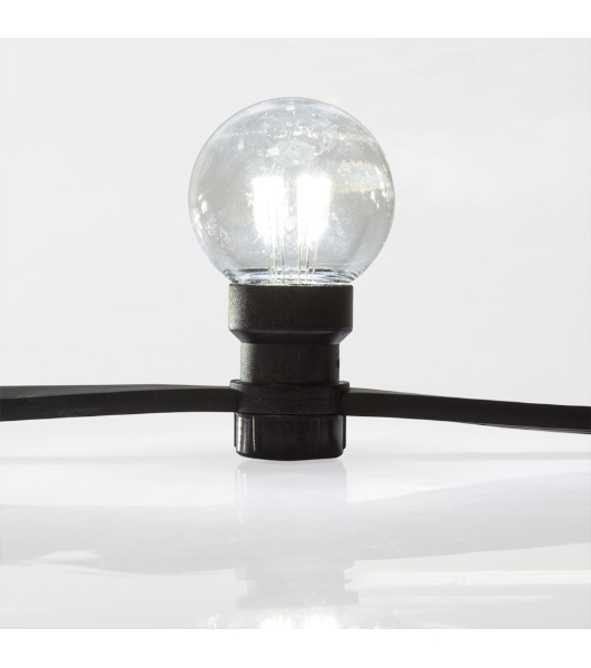 Гирлянда Neon-night LED Galaxy Bulb String 10м, черный каучук, 30 лампx6 LED белый, влагостойкая IP65