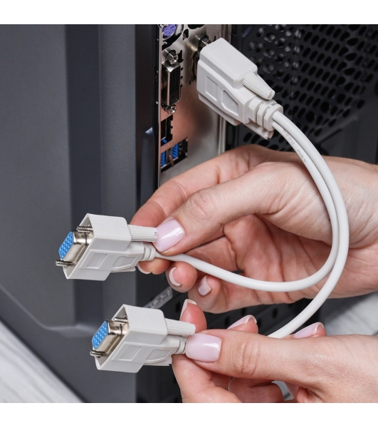 Переходник штекер Rexant VGA - 2 гнезда VGA, провод