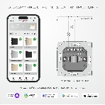 Умный сенсорный выключатель двухклавишный (черный) W4523008, фото4