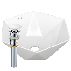 Раковина накладная на столешницу BAU Crystal 40х40, белая + выпуск клик-клак, белый, фото6