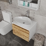 Комплект для ванной, 4 предмета (Тумба Bau Dream Blackwood 60, раковина BAU Triangle 59х39, смеситель для раковины высокий Hotel Still, нержавеющая сталь, выпуск клик клак, хром), фото9
