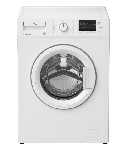 Стиральная машина Beko WRE55P2BWW белый, загрузка фронтальная 5 кг, 1000 об/мин, класс A