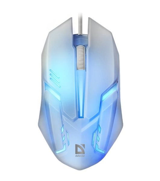 Мышь проводная Defender Cyber MB-560L белый, 1200 dpi, USB, кнопки - 3
