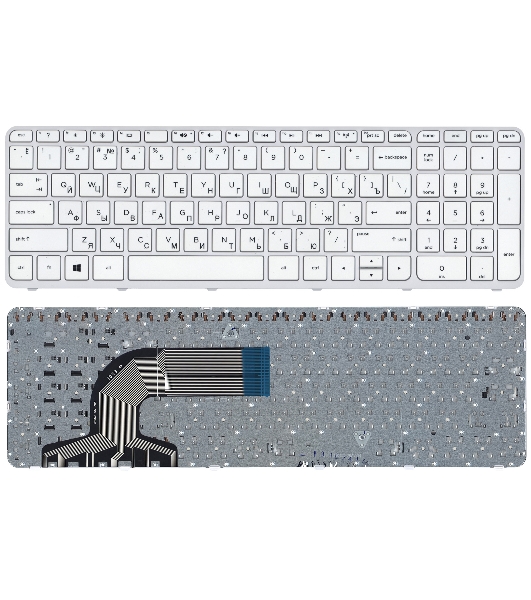 Клавиатура для ноутбука HP Pavilion 15-e белый с рамкой